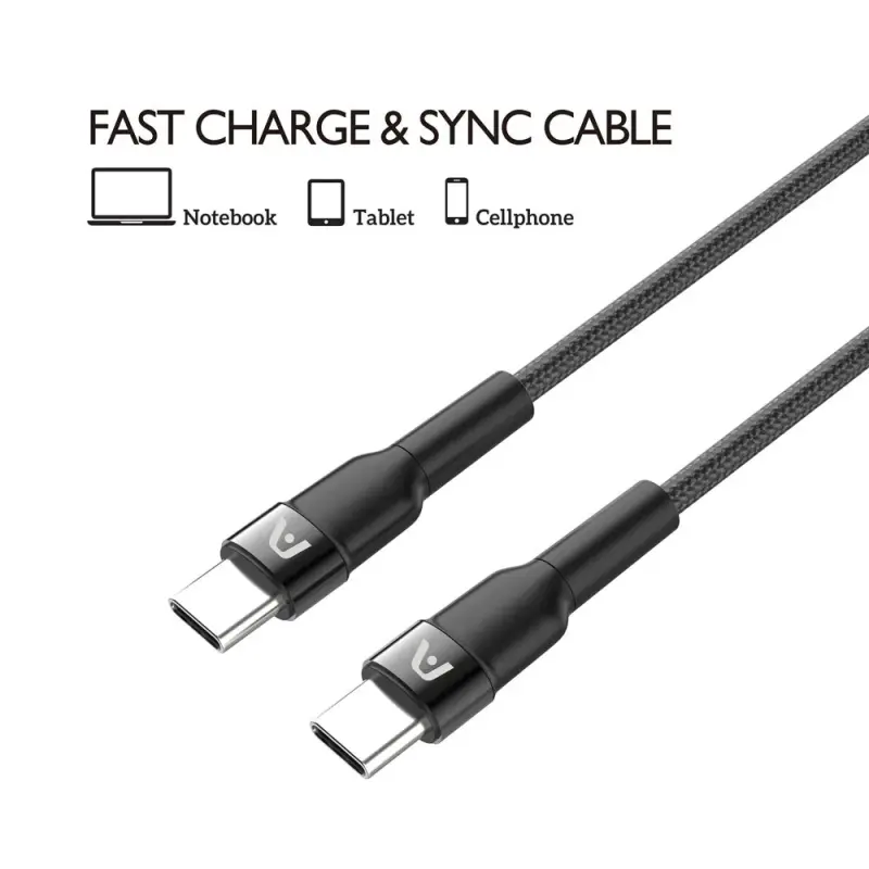 CABLE TRENZADO DE NAILON DURA SPEED DE 240W TIPO-C A TIPO-C PARA CARGA Y SINCRONIZACIÓN ULTRA RÁPIDA DE 1.8M ARGCB0073